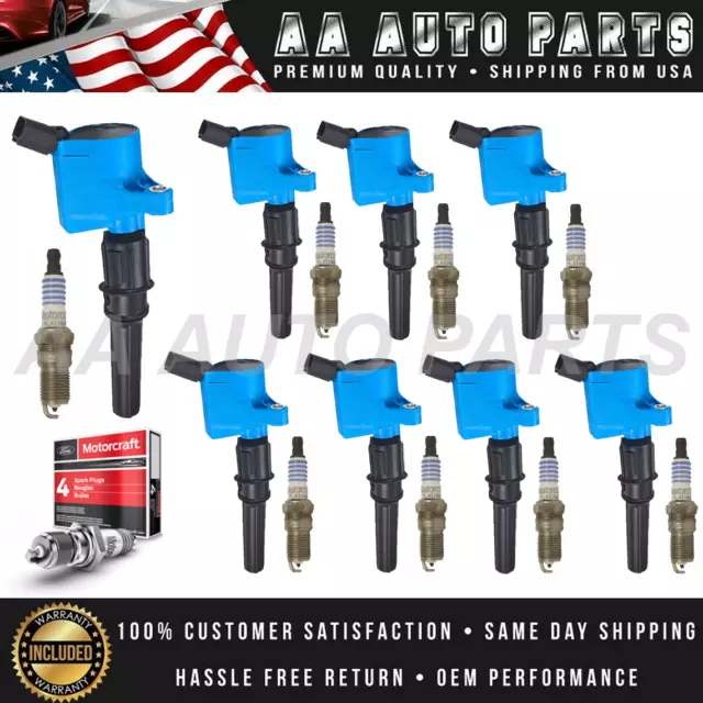 Premium Ignition Coil DG508 & Motorcraft SP479 Platinum Spark Plug Ford