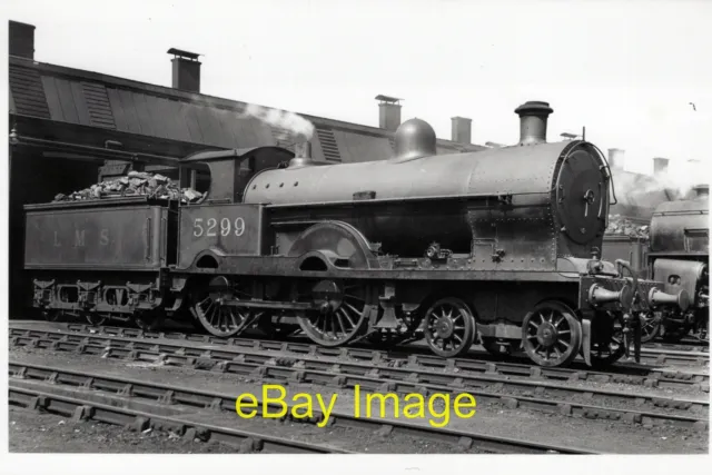 Photo 6x4 Railway  ex LNWR 4-4-0 LMS 5299 unknown shed c1930