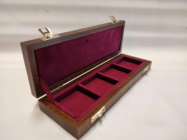 Coffret Trousse En Bois pour Monnaies Ou Médailles 4 Boîtes 50x50 MM