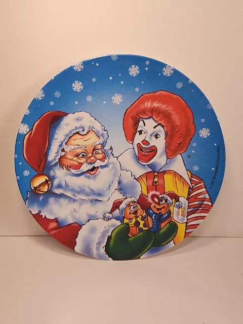 Vintage McDonald's (1997) Christmas Plate Ronald and Santa Mcnuggets PMC Mexico