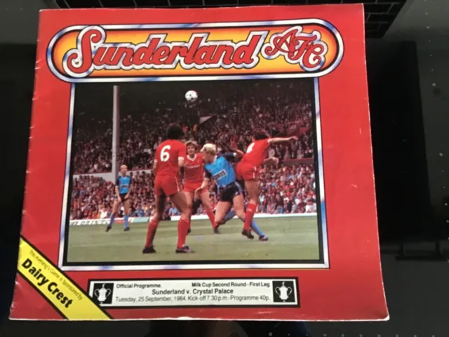 Sunderland v Crystal Palace 1984 programme