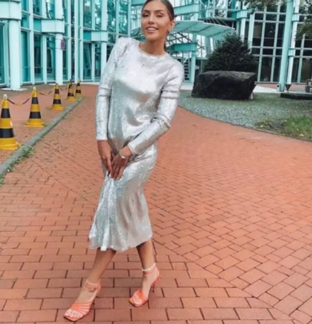 Zara sequin 2025 midi dress