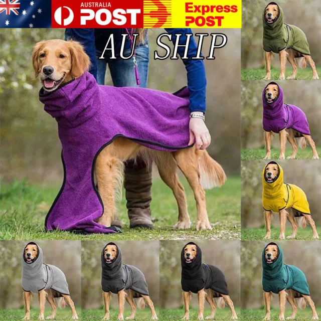 1x Pet Bathrobe Clothes Dog Towel Drying Robe Soft Sleepwear Super Absorbent AU