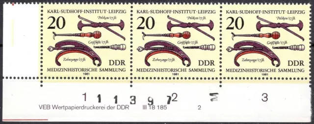 DDR 1981 Mi.Nr. 2641 ** postfrisch Eckrand mit DV Druckvermerk FN 2