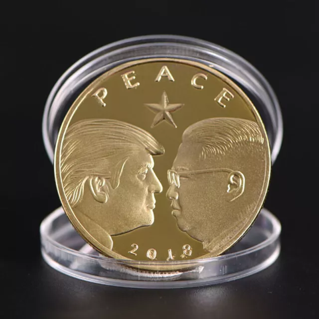 Donald Trump & Kim Jong Un - MEDAILLE - 24 KARAT VERGOLDET - SELTEN