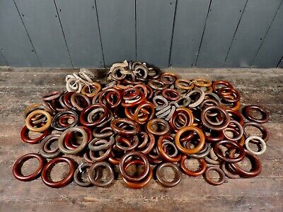 Approximately 150 Victorian and Vintage Wooden Curtain Rings