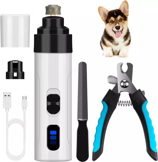 Dog Nail Grinder and Clippers with Safety Guard, Rechargeable Pet Nail Trimmers