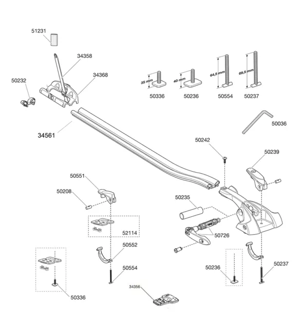 Thule Outride 561 Roof Mounted Cycle Carrier Multi-Listing Breakdown