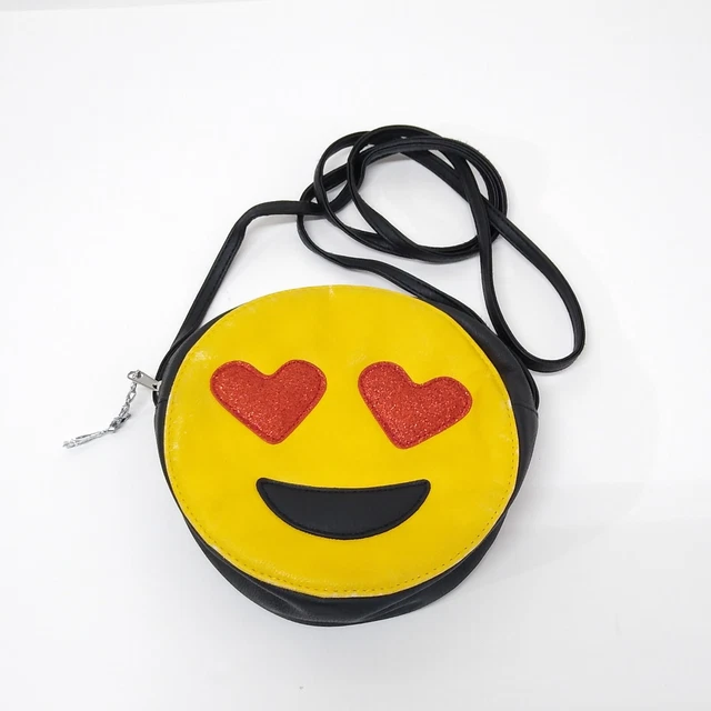 NO BOUNDARIES HEART Eyes Emoji Smiley Face Crossbody Shoulder Purse Bag
