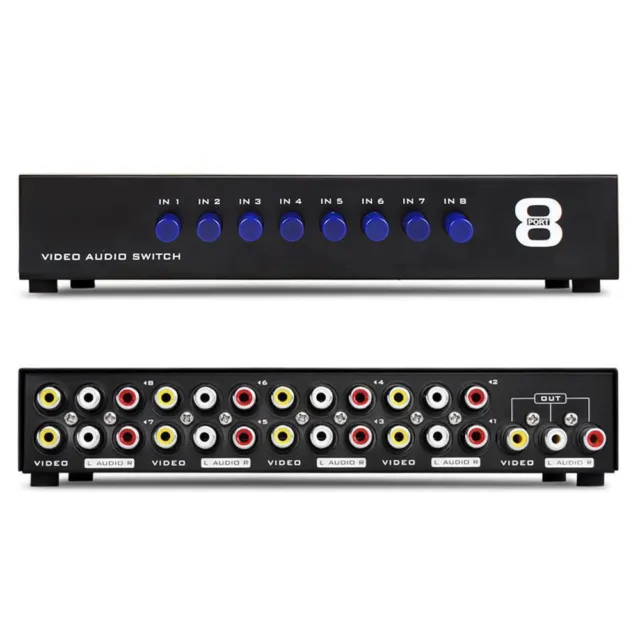 AV Switch Box Composite Selector 8 Port RCA Audio Video 8 In 1 Out To TV 3