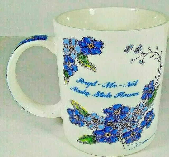 Artic Circle Alaska Coffee Cup Mug   FORGET - ME - NOT     Alaskan State Flower