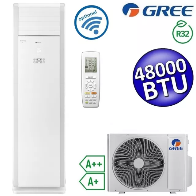 3S Climatiseur Au Sol Colonne Simple 48000 Btu 230V Avec Télécommande