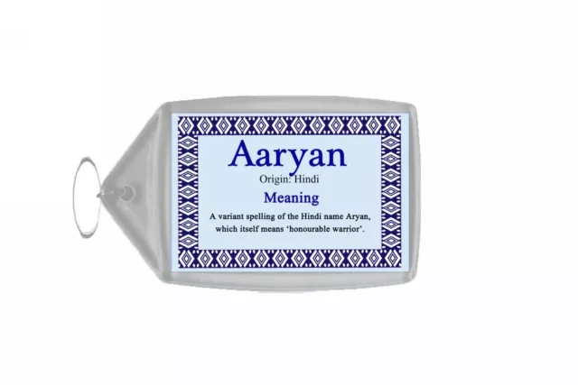 Aaryan Personalised Name Meaning Keyring