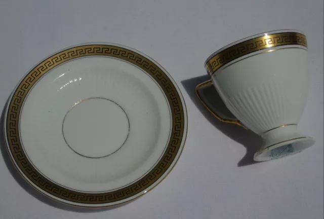 Sarreguemines - Tasse à café en porcelaine, décor de frise grecque, style Empire 2