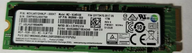Disque dur Samsung SSD MZVLW512***- 512Go - NVME