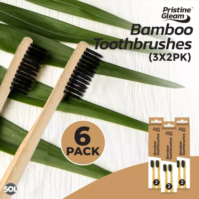 2-12 Stück Bambus Zahnbürste Multipack | Mittel biologisch abbaubar umweltfreundliche Borsten 3