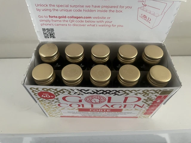 GOLD COLLAGEN FORTE 10 x50ml GLASS BOTTLES EXP 24/10/2026 £26.70 ...