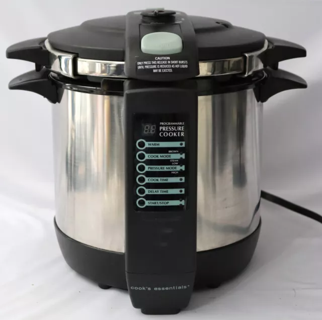 CooksEssentials 5.3 Quart Pressure Cooker with Rack & Glass Lid 