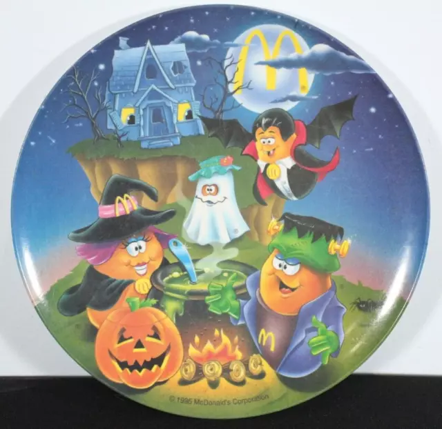 Vintage 1995 Mcdonald's Chicken Nugget Ghost Vampire Halloween Plastic Plate