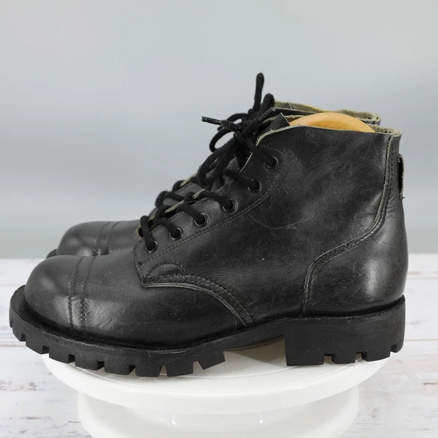 RARE BLUNDSTONE VTG Military Black Safety Boot Reinforced Soles Women