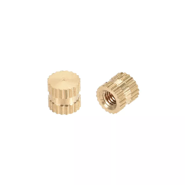 M3 x 5mm(L) x 5mm(OD) Brass Knurled Threaded Insert Embedment Nuts, 50 Pcs