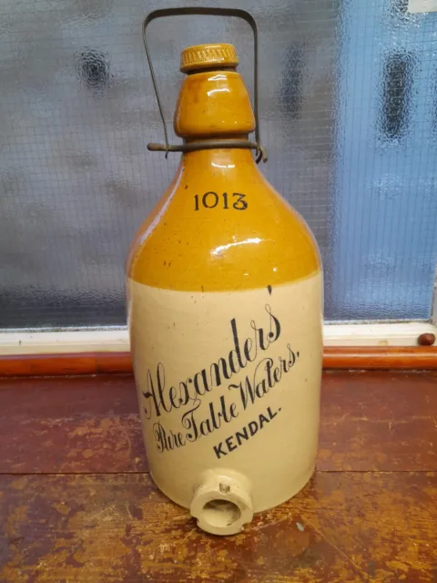 Large Circa 1900 Two Tone  Ginger Beer Style Glazed Bottle Alexanders Of Kendal