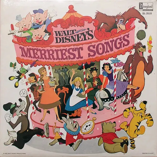 Walt Disney Walt Disneys Merriest Songs NEAR MINT Disneyland Vinyl LP