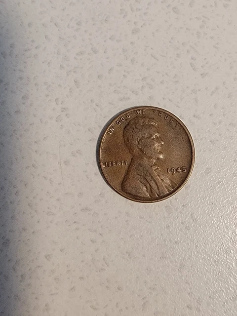1945 No Mint Mark Wheat Penny Circulated EXTREMELY RARE 1c US Coin