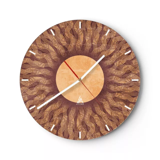 Horloge murale en verre 40x40cm Silencieuse Soleil Ancien Boh?me Wall Clock