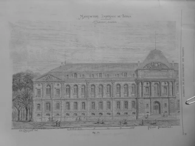 1863  Architecture Manufacture Imperiale Sevres Architecte Laudin