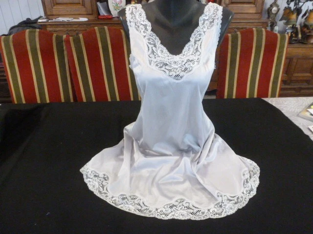 Combinaison Et Fond De Robe Vintage Dentelle – Taille 40, Blanc Cassé