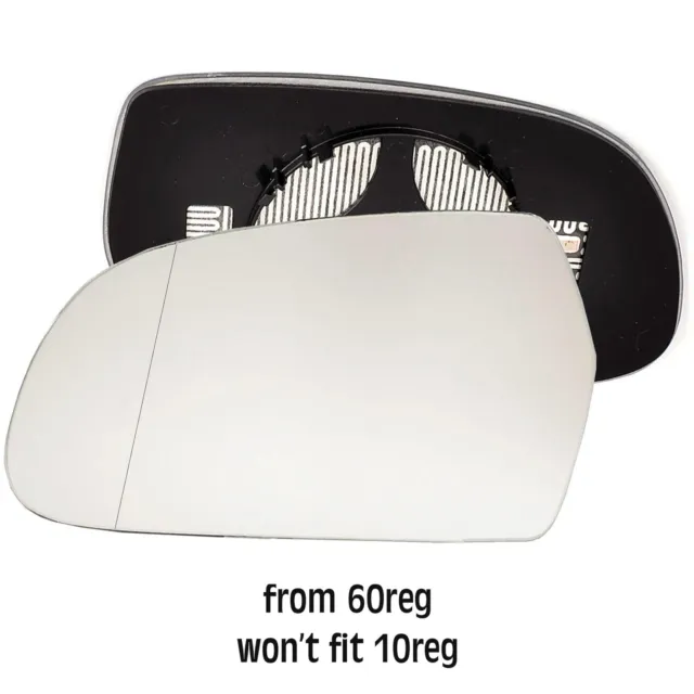 Wing door Mirror Glass Left side for Audi A3 10-12 from 60reg Heated Blind Spot