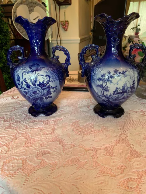 Two Oldcourt Ware Urn/ Vases