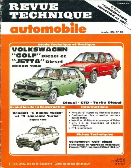 Revue technique automobile RTA VOLKSWAGEN GOLF et JETTA Diesel