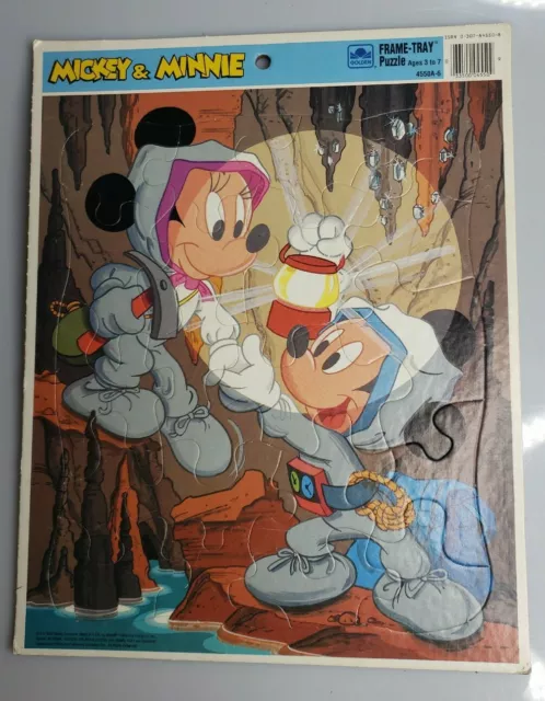 Disney's Mickey & Minnie Miners Golden Frame-Tray Puzzle 4550A-6  EUC