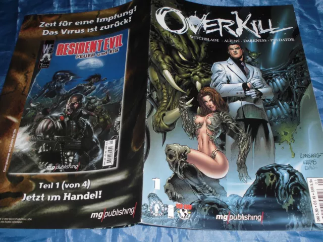 416 :  OVERKILL # 1 , Witchblade - Aliens - Darkness - Predator , Kult Comics