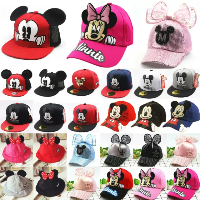 Kids Girls Boys Disney Mickey Minnie Mouse Snapback Mini Hat Casual Baseball Cap