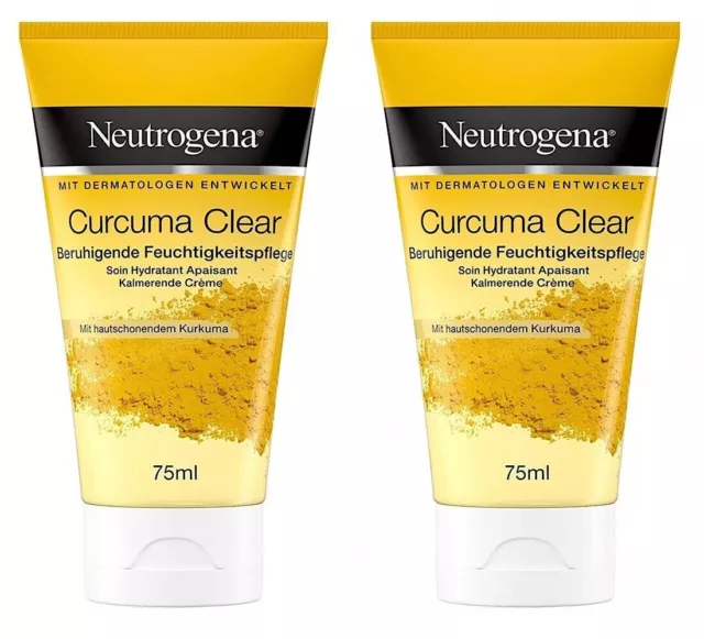 Neutrogena Curcuma Clear Gesichtscreme, Beruhigende Feuchtigkeitscreme 2x 75ml