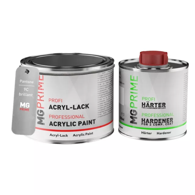 Pantone 9C Cool Grey Peinture acrylique brillante Pot de 0,75 litre durcisseur