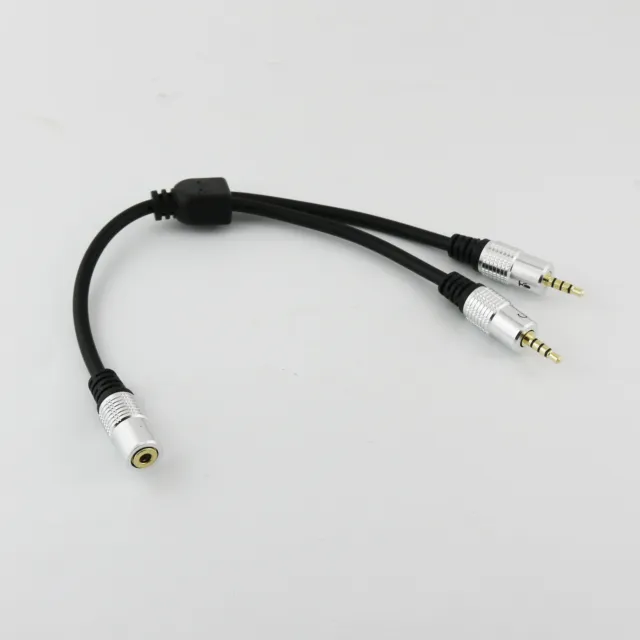 1pcs 4 Pole 3.5mm Female to 2x 1/8" 3.5mm Stereo Male Audio Splitter Cable 30cm