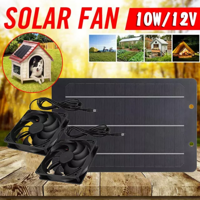 Solar Panel Fan Mini Extractor Fan Solar Dual Exhaust Fan for Camping & Caravan