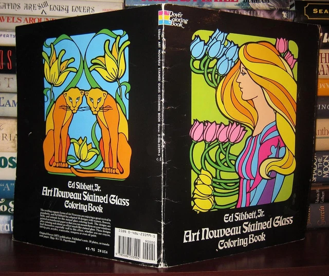 JR., ED SIBBETT ART NOUVEAU STAINED GLASS COLORING BOOK 1st Edition 1st