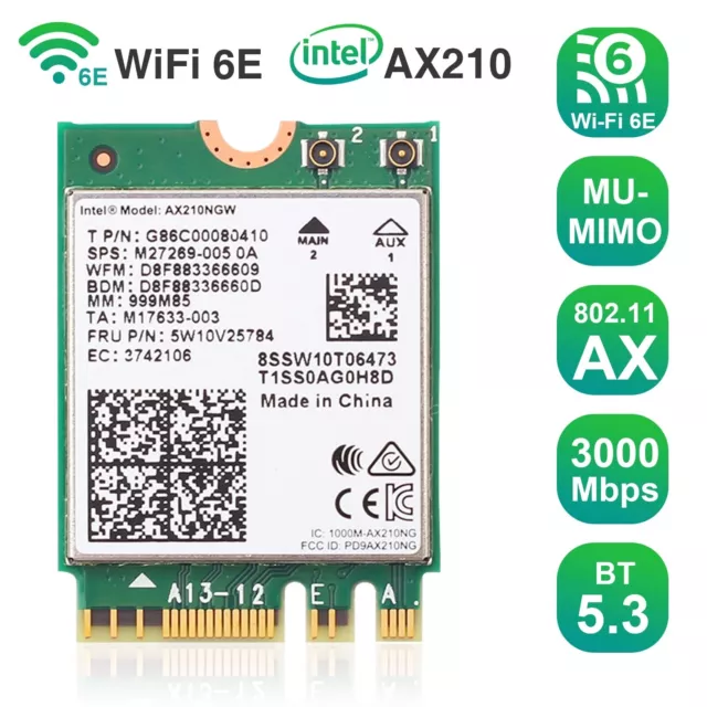 Intel 7260NGW 8260NGW AX200 AX210 M.2 Wireless Bluetooth WIFI Card Adapter