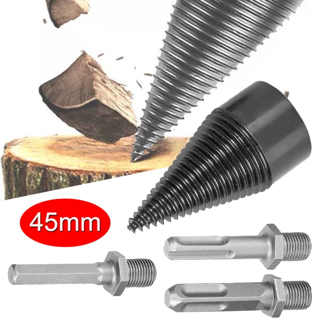 2x 45mm Holzspalter Kegelspalter Bohrer Drill Kegel Spaltbohrer FÜr Bohrmaschine