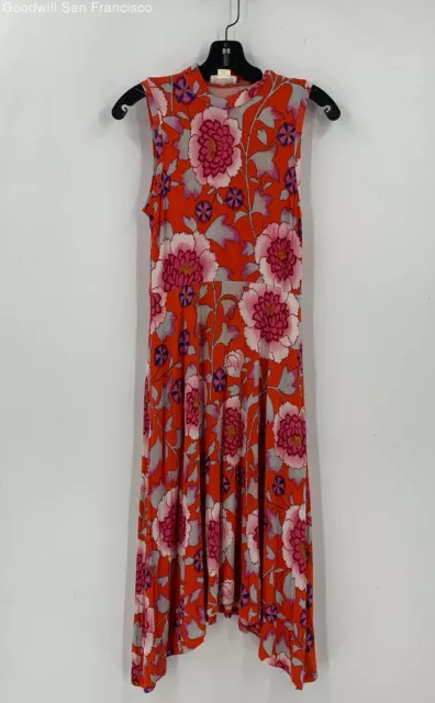 Maeve Anthropologie Womens Multicolor Floral Mock Neck Sleeveless Maxi Dress XS