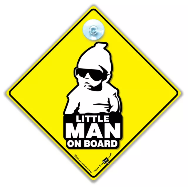 Letrero de Little MAN a bordo, letrero con capucha bebé a bordo, letrero de ventosa automóvil