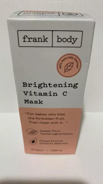 FRANK BODY BRIGHTENING VITAMIN C Mask 1.69 FL Oz 50mL Full Size New In Box F79