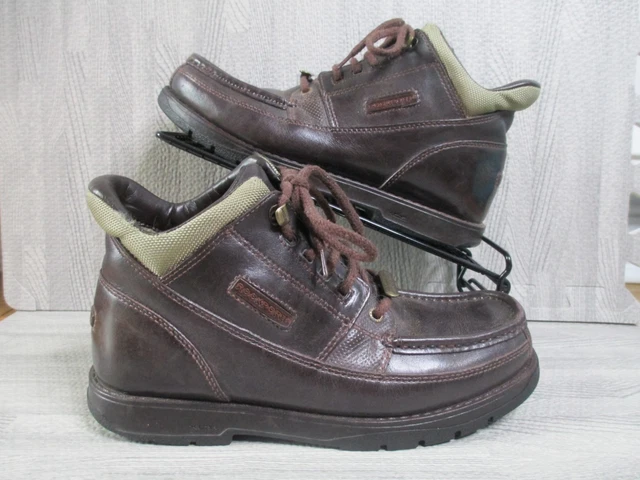 ROCKPORT XCS BOOTS Mens UK W Brown Marangue Leather Hydro-Shield