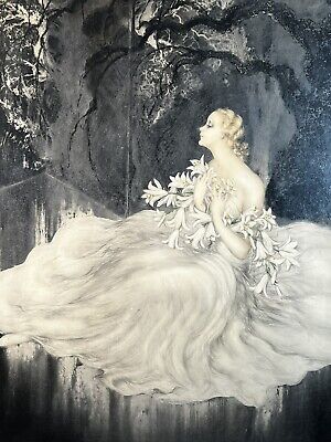 Louis Icart French “Lillies" ORIGINAL 1934 Etching With COA