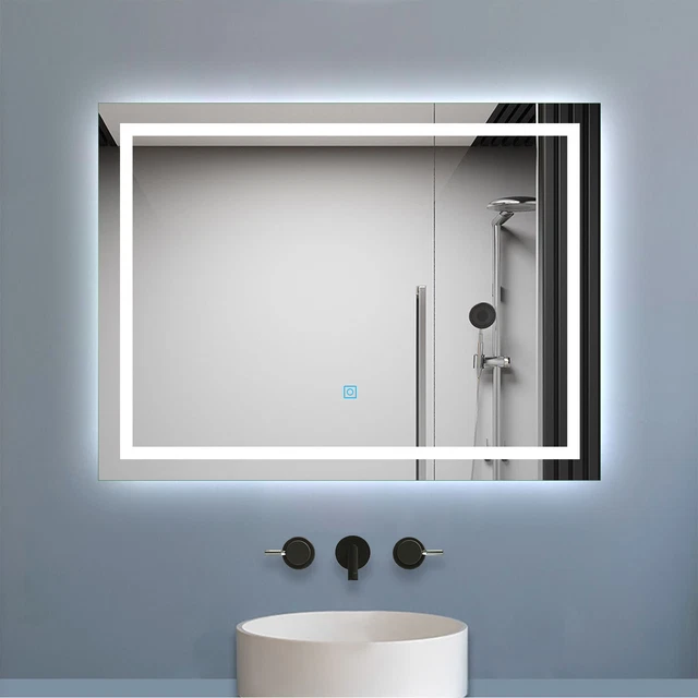 LED ILLUMINATED BATHROOM Mirror With Demister Touch Control Switch ...